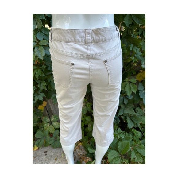 Denver Hayes Beige Cropped Denim Jeans Capri 5 Pocket Sz 8 - Picture 3 of 7